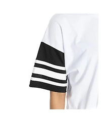 Gameday Couture Women's White South Carolina Gamecocks Crowd Pleaser Contrast Sporty Heritage Stripe Oversized T-Shirt