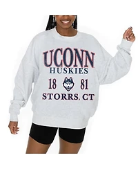 Gameday Couture Women's Ash UConn Huskies Premium Fleece Pullover Sweatshirt