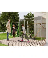 Streamdale Furniture Cat House Large Catio Cat Cage Shelter Enclosure Playpen 7.8 ft x4.9 ft