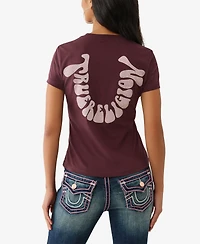 True Religion Women's Crystal Horseshoe Crew T-Shirt