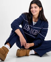 Rebellious One Juniors Los Angeles Quarter Zip Fleece Top Sweatpants