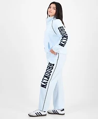 Rebellious One Juniors Brooklyn Fleece Half Zip Top Sweatpants