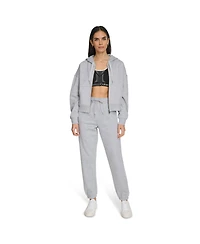 Calvin Klein Women's Fleece Crop Zip-Front Long-Sleeve Hoodie
