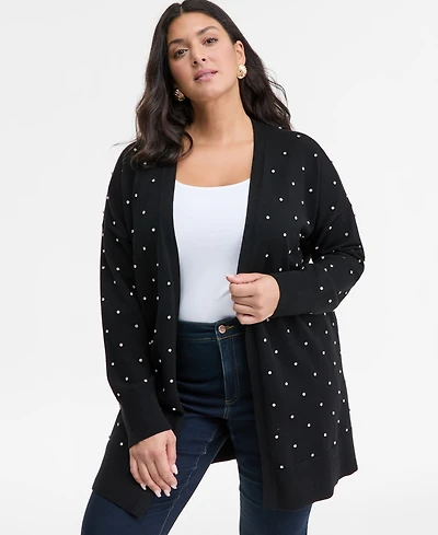 I.n.c. International Concepts Plus Embellished Cardigan, Macy's Exclusive