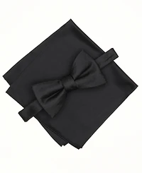 Alfani Men's Mini-Pattern Bow Tie & Solid Pocket Square Set