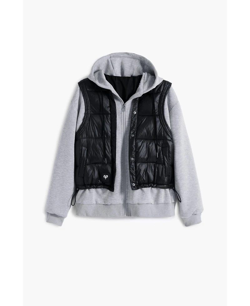 Desigual Women's Sweatshirt kombiniert mit gepolsterter Weste