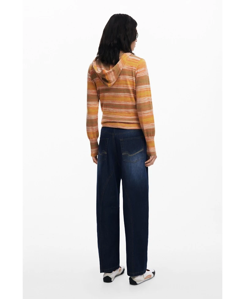 Desigual Women's Striped hoodie with zipper