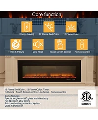 50''Classic Built-in or Wall-Mounted Direct Vent Electric Fireplace