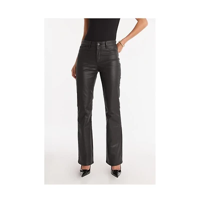The Noli Shop Women's Aria Coated Flare Jean - Sangria