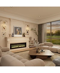60''Classic Built-in or Wall-Mounted Direct Vent Electric Fireplace