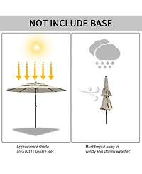 Clihome 3-Tier Patio Umbrella with Led Lights 11ft Outdoor Patio Table Umbrella Large Umbrella Pool Umbrella For Deck, Pool, Garden, Patio