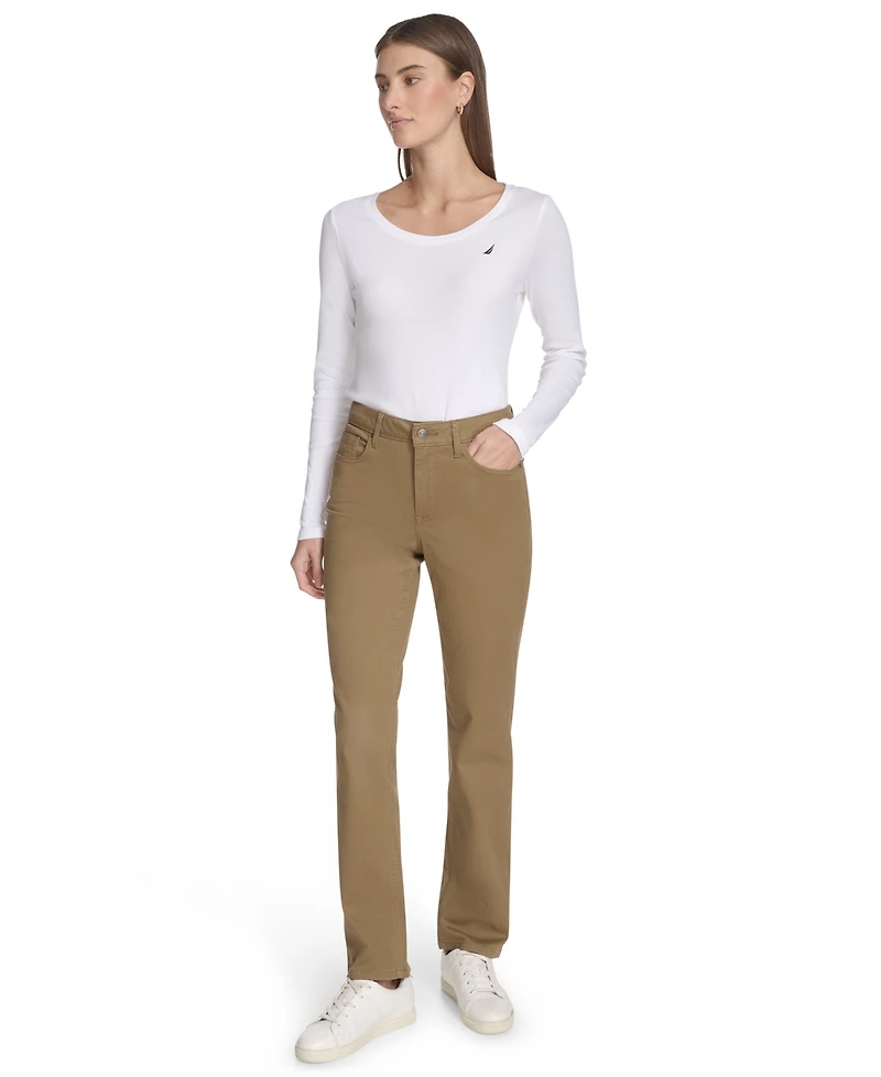 Nautica Jeans Women's Solid Stretch Full-Length