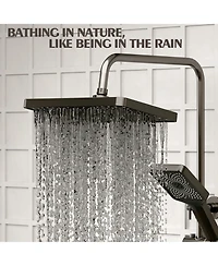 Smart Shower Faucet Set with Digital Display ,Thermostatic Piano Key Shower Combo Set with Rain Shower Head