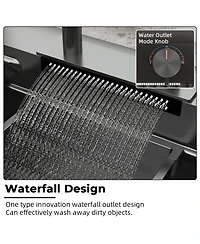 33.2-Inch Drop-in Single Bowl 304 Stainless Steel Kitchen Sink Set