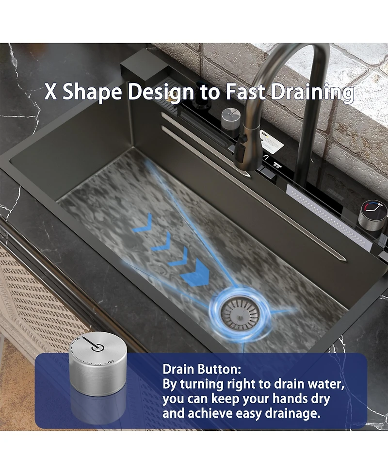 31.5-Inch Drop-In Single Bowl 304 Stainless Steel Kitchen Sink