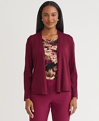 Kasper Women's Stitch-Trim A-Line Open-Front Jacket
