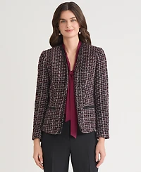 Kasper Tweed Open-Front Jacket, Regular & Petite