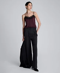 Kenneth Cole Women's Double Pleat Wide Leg Pants