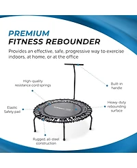JumpSport Round Home Fitness Indoor Mini Rebounder Trampoline for Adults, Black