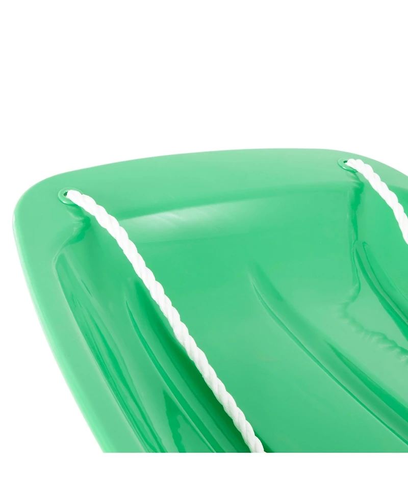 Slippery Racer Downhill Sprinter Kids Toddler Plastic Toboggan Snow Sled, Green