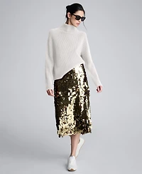 Kenneth Cole Women's Mock Neck Raglan Sweater