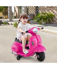 Kids Ride on Motorcycle with Training Wheels Headlight Horn 6V Battery