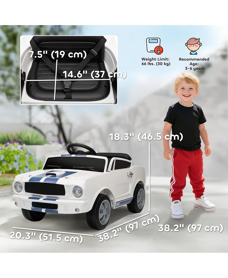 Qaba 12V Battery Powe Electric Vehicle, Licensed Kids Ride On Car,