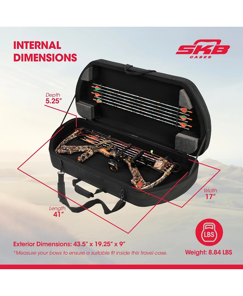 Skb Cases 2SKB-SC4120 Nylon Exterior Waterproof Hybrid Bow Utility Case, Black