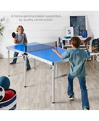 Best Choice Products 6x3ft Portable Ping Pong Table Game Set, Folding Table Tennis w/ 2 Paddles