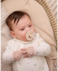 MeMoi Baby Girls "Lily Of The Valley" Snap Front Velour Footie