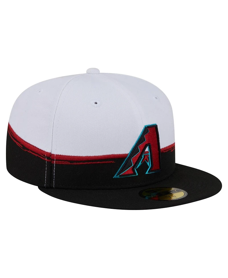 New Era Men's Black/White Arizona Diamondbacks Paint Stroke 59FIFTY Fitted Hat