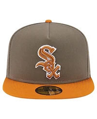 New Era Men's Olive/Orange Chicago White Sox Two-Tone Color Pack A-Frame 59FIFTY Fitted Hat