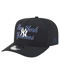 New Era Men's Black New York Yankees Chainstitch 9FIFTY A-Frame Snapback Hat