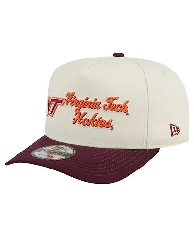 New Era Men's Cream/Maroon Virginia Tech Hokies Vintage Chainstitch 9FIFTY A-Frame Snapback Hat