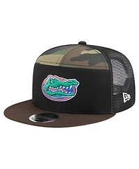 New Era Men's Camo/Black Florida Gators Outdoor Wide Panel 9FIFTY Snapback Trucker Hat