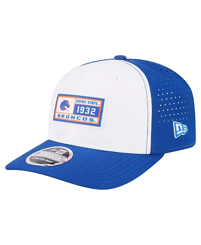 New Era Men's White/Royal Boise State Broncos Perforated Patched 9SEVENTY Adjustable Hat