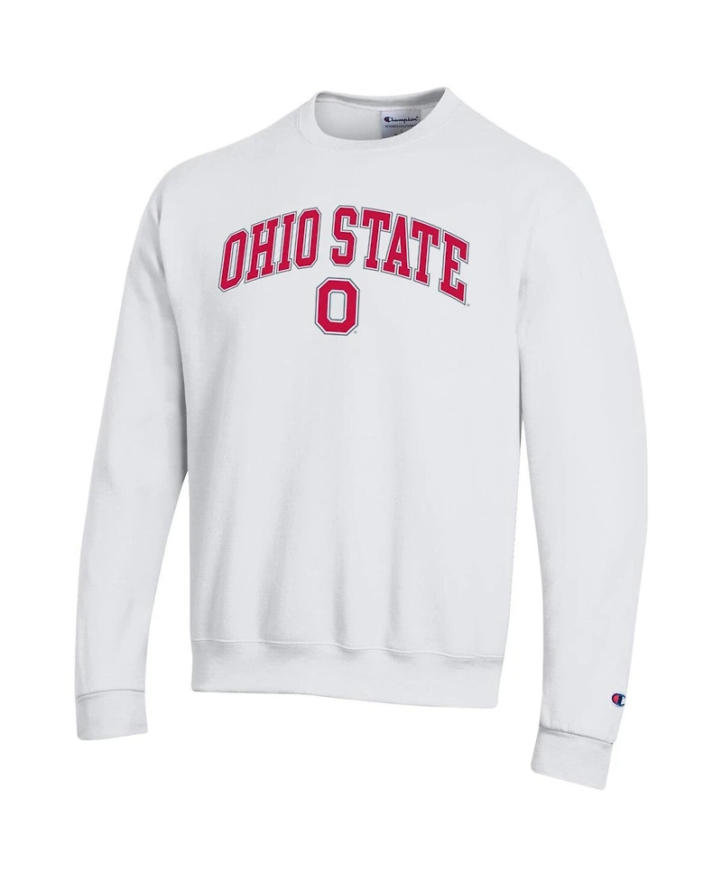 Champion Men's White Ohio State Buckeyes Arch Over Logo Pullover Sweatshirt