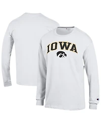 Champion Men's White Iowa Hawkeyes Arch Over Logo Long Sleeve T-Shirt