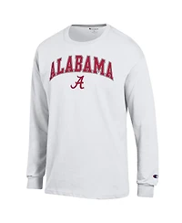 Champion Men's White Alabama Crimson Tide Arch Over Logo Long Sleeve T-Shirt