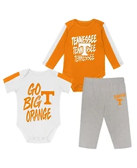 Outerstuff Baby Boys and Girls 3-Piece Tennessee Orange/White Volunteers Double Down Bodysuit Pants Set