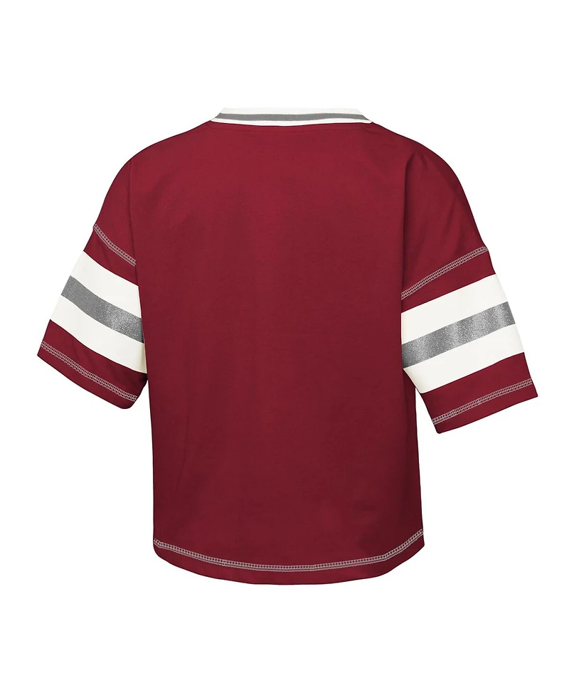 Outerstuff Big Girls Crimson Alabama Tide Gridiron Jersey V-Neck T-Shirt