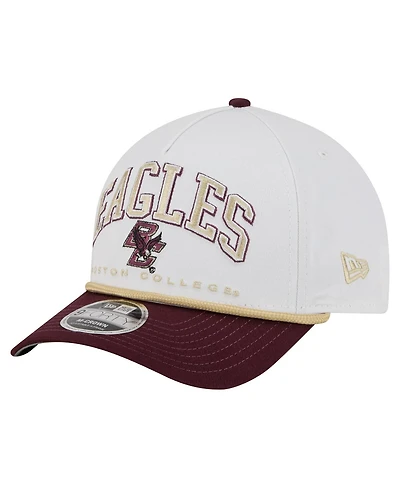 New Era Men's White/Maroon Boston College Eagles Arch Two-Tone Rope 9FORTY A-Frame M-Crown Adjustable Hat