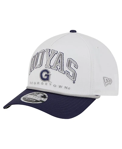 New Era Men's White/Navy Georgetown Hoyas Arch Two-Tone Rope 9FORTY A-Frame M-Crown Adjustable Hat