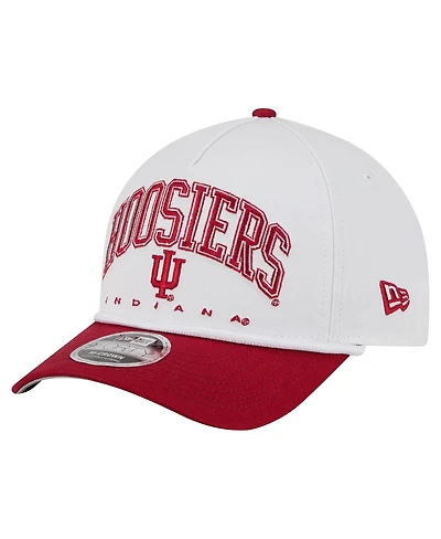 New Era Men's White/Crimson Indiana Hoosiers Arch Two-Tone Rope 9FORTY A-Frame M-Crown Adjustable Hat