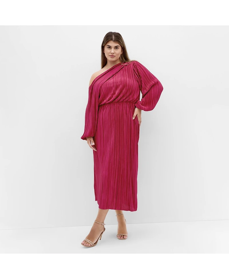 City Chic Plus Jay Off Shoulder Dress