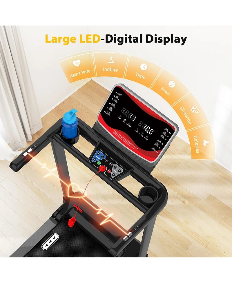 Redliro Folding Treadmill for Home with Incline, 350 lbs Capacity, Running Machine with Bluetooth Speaker