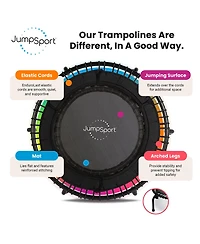 JumpSport 250 Workout Rebounder for Adults, 39" Mini Fitness Trampoline, Black