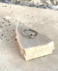Adornia Silver Adjustable Cz Initial Ring