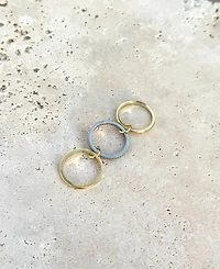 Adornia Gold and Silver Cz Connected 3-Piece Ring Stack
