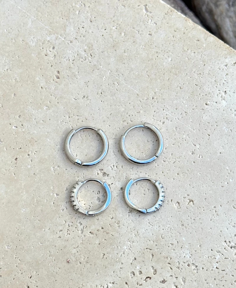 Adornia Silver Cz Earrings Set